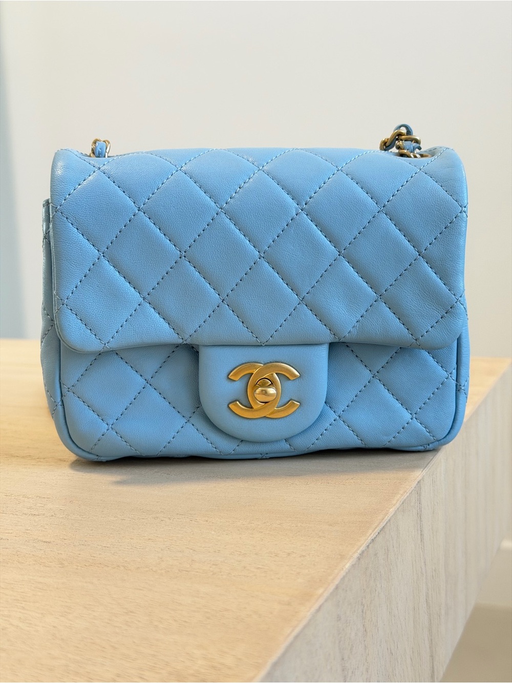 CHANEL Pearl Crush Square Flap Bag Quilted Lambskin Mini